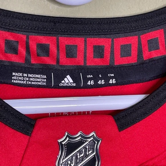 New Adidas Carolina Hurricanes Size 46 NHL Authentic Jersey Red Black Climalite - Picture 3 of 9
